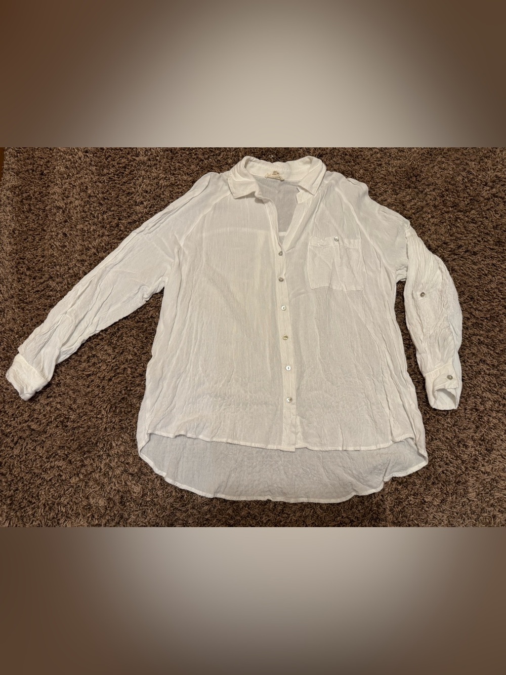 Jane & Delancey White Button Up Top